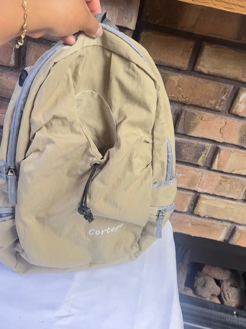 Cortege Men's Beige Lightweight Everyday Backpack